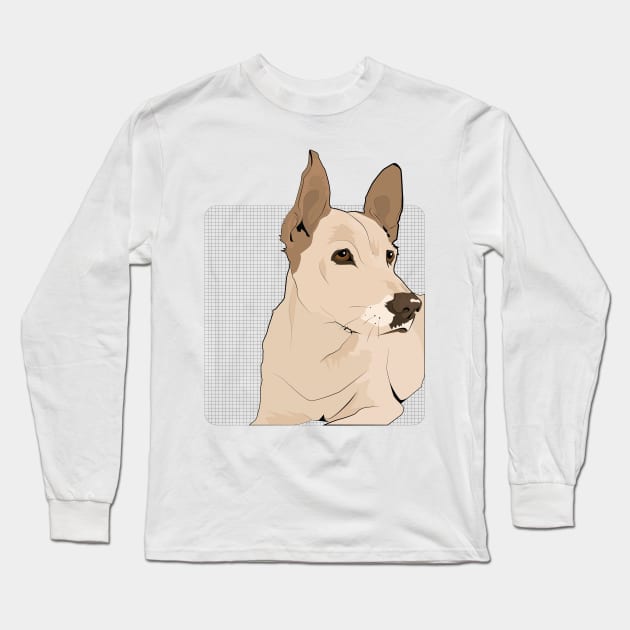 Animal Vignette: White Shepherd Long Sleeve T-Shirt by Crafting Yellow